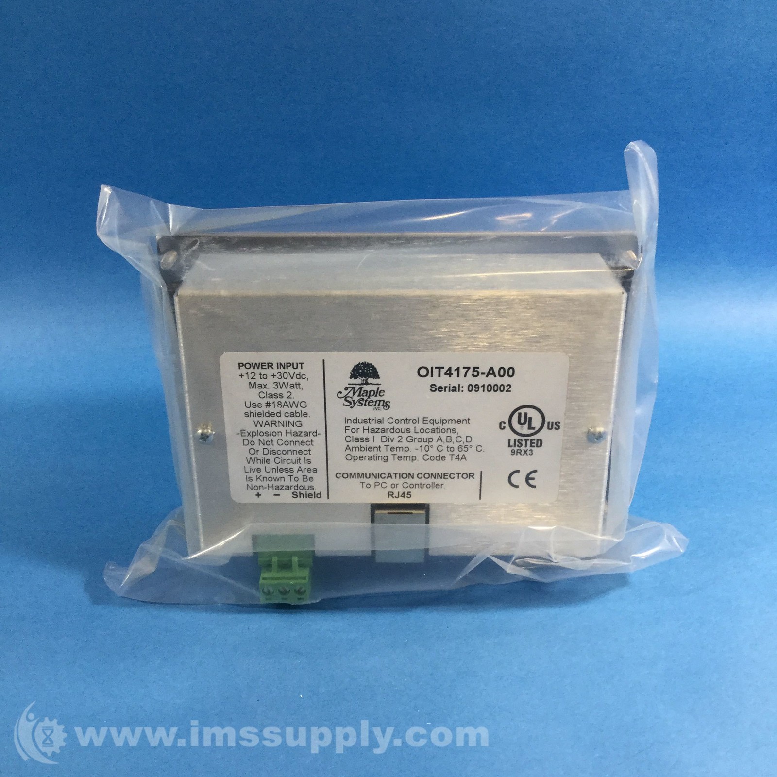 Maple Systems OIT4175-A00 4×20 VFD HMI FNFP