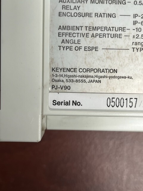 KEYENCE PJ-V90 Light Curtain Controller Module W/ KEY