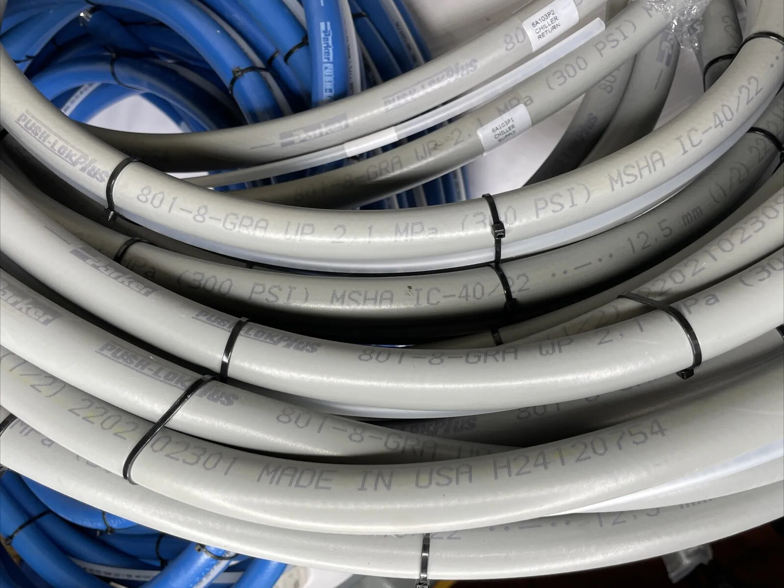 VSE Harness Assembly Chiller Tubing D1 Water W6935 – LOT OF 2 – BLUE & GRAY