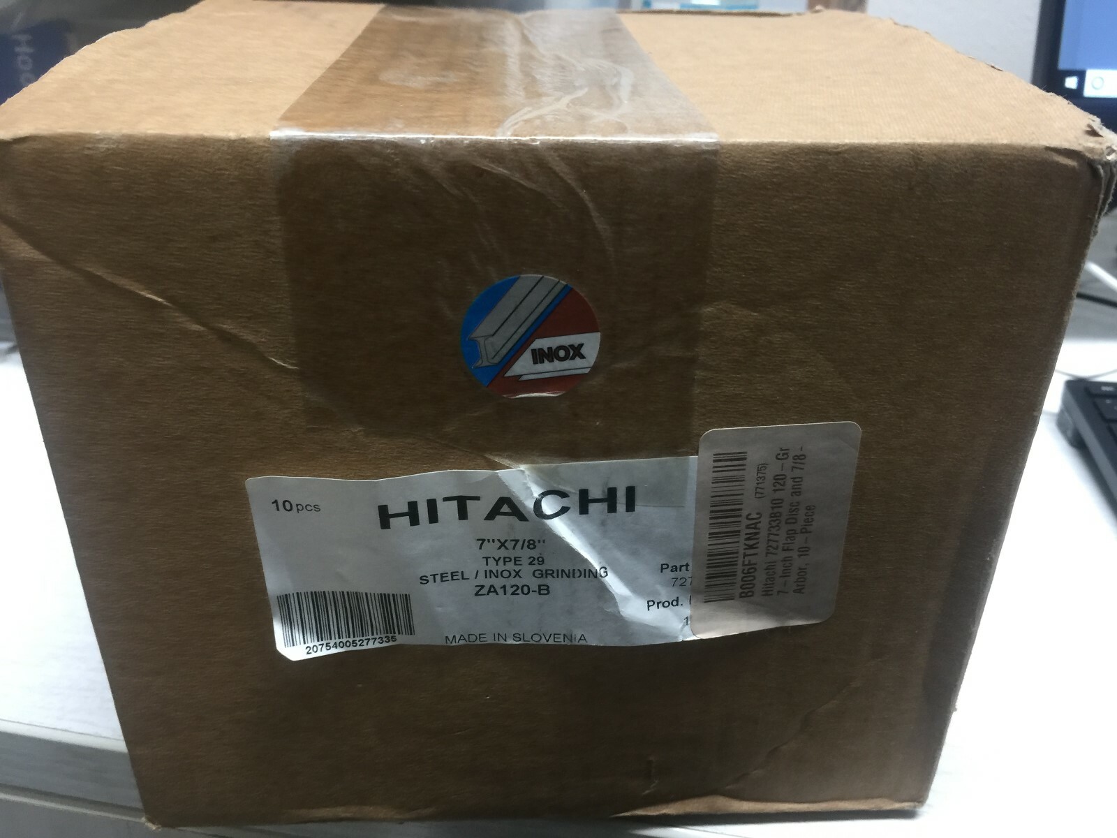 HITACHI 727733B10 Flap Discs Size: 7″ X 7/8″, 120 GRIT 10 PCS New