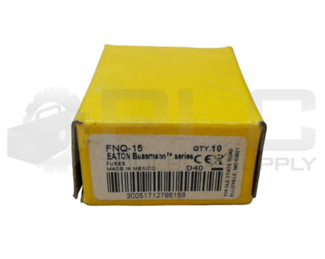 NEW BOX OF 10 BUSSMANN FNQ-15 TIME DELAY FUSE 15A 500VAC