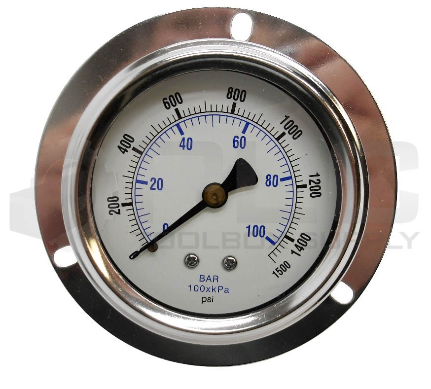 NEW MFG 20150518 PRESSURE GAUGE 100 BAR 0-1500PSI
