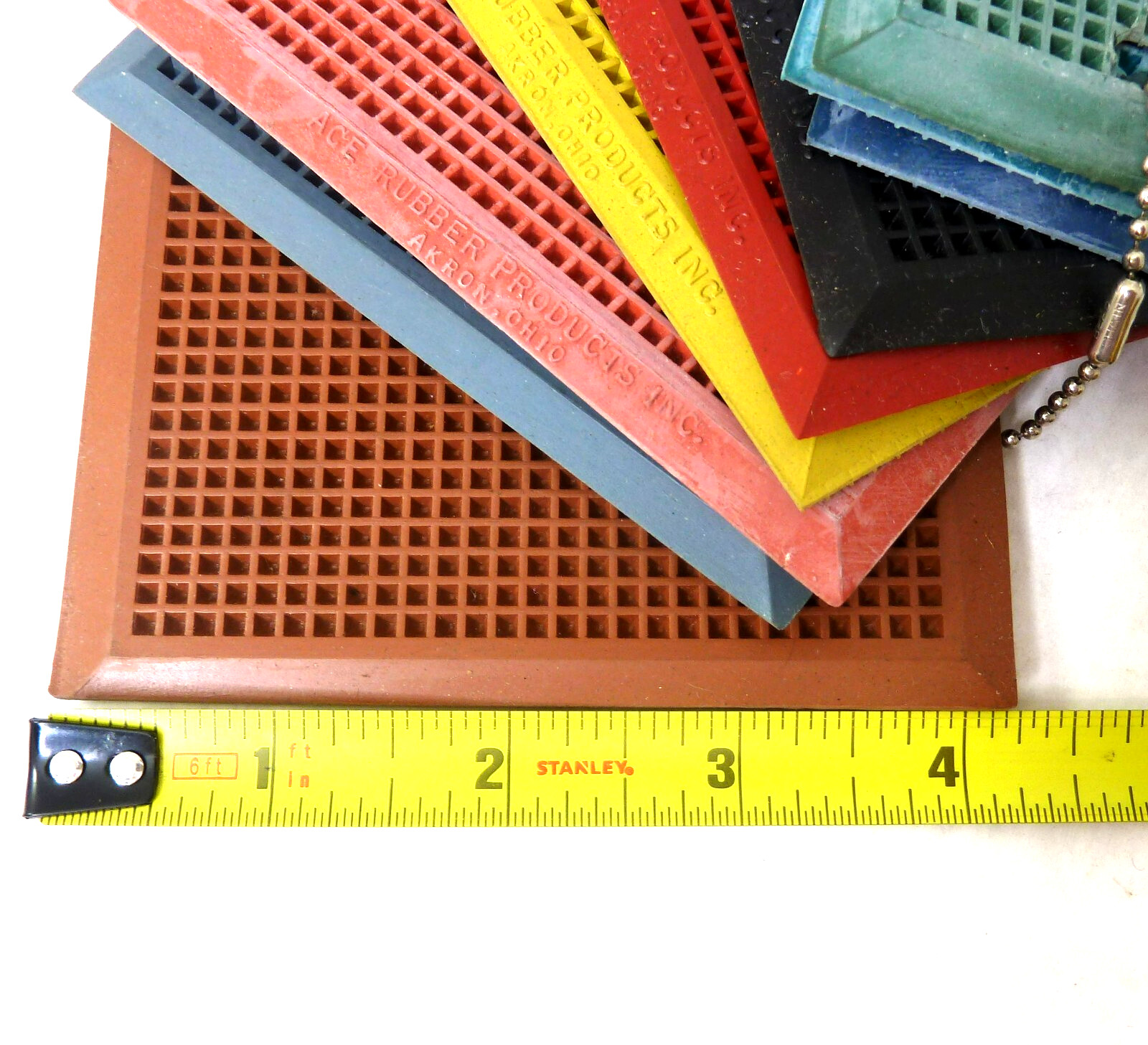 Vintage Ace Rubber Products Salesman Sample Floor Mat Swatches1950s 3″x 4.25″