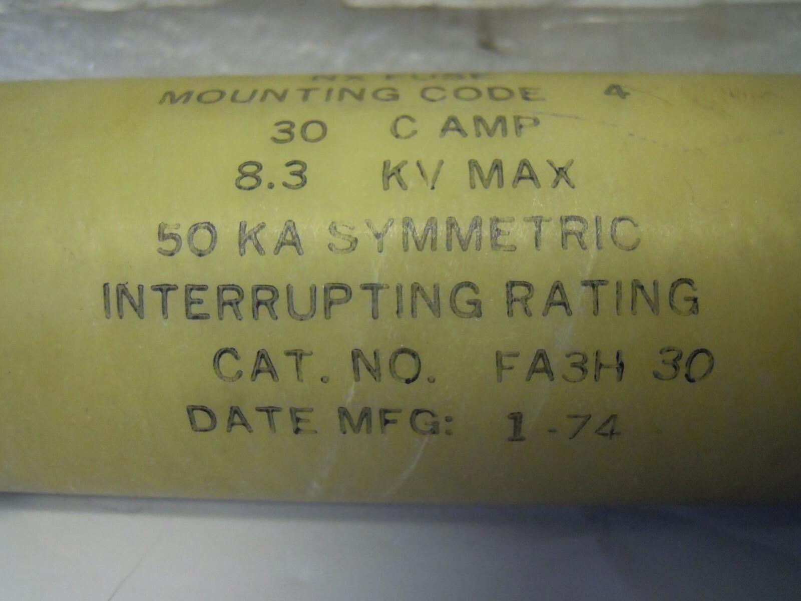 McGRAW – EDISON FA3H 30 NX FUSE 30 AMP 8.3 KV MAX 50KA ***NEW