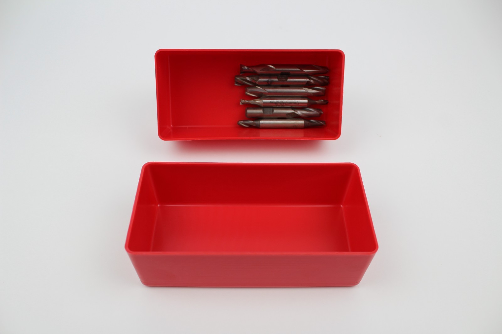 32 – 3x6x2 Red plastic drawer sorter boxes (actual depth is 1-3/4″)