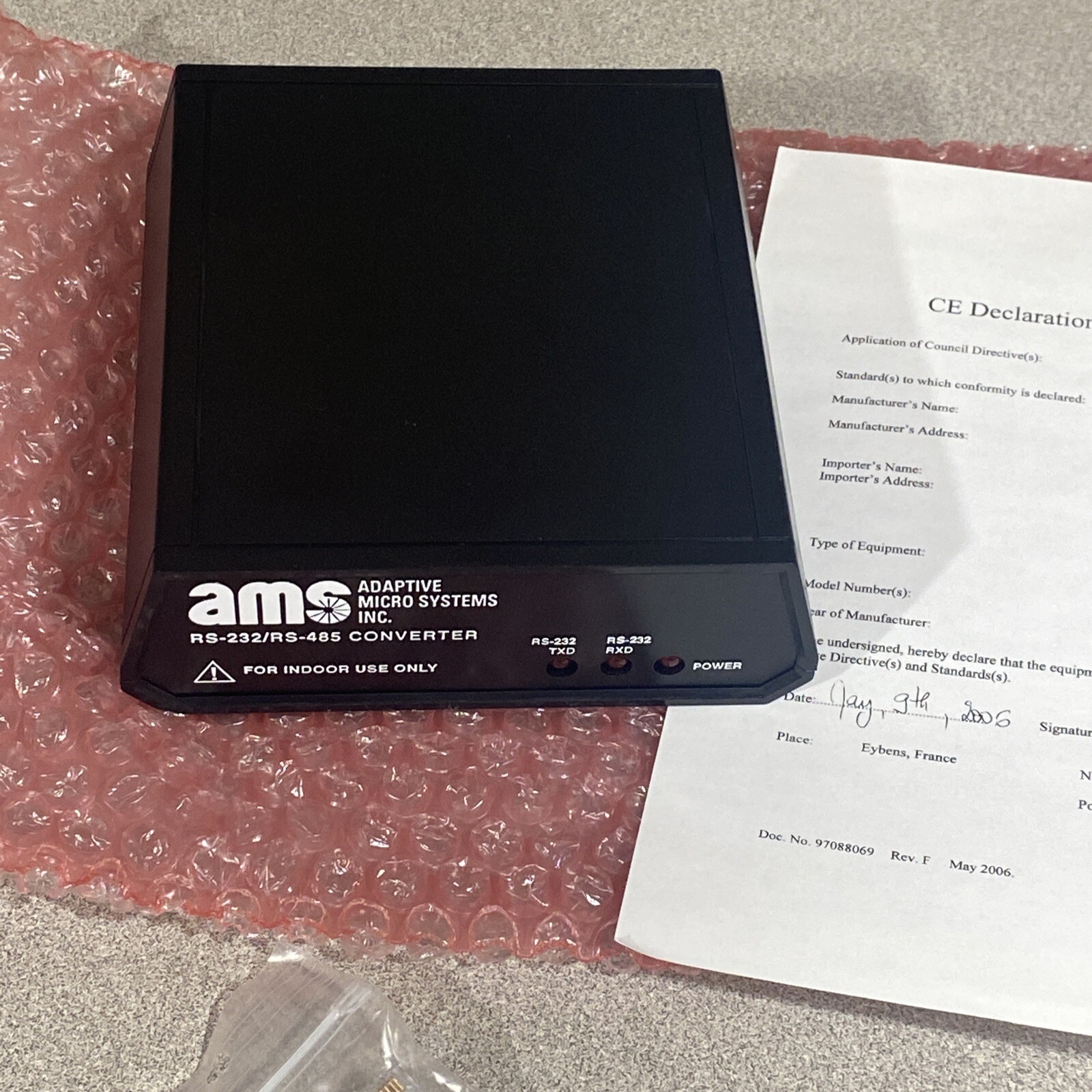 NEW IN BOX ADAPTIVE MICRO SYSTEMS RS-232/RS-485 CONVERTER 10881111