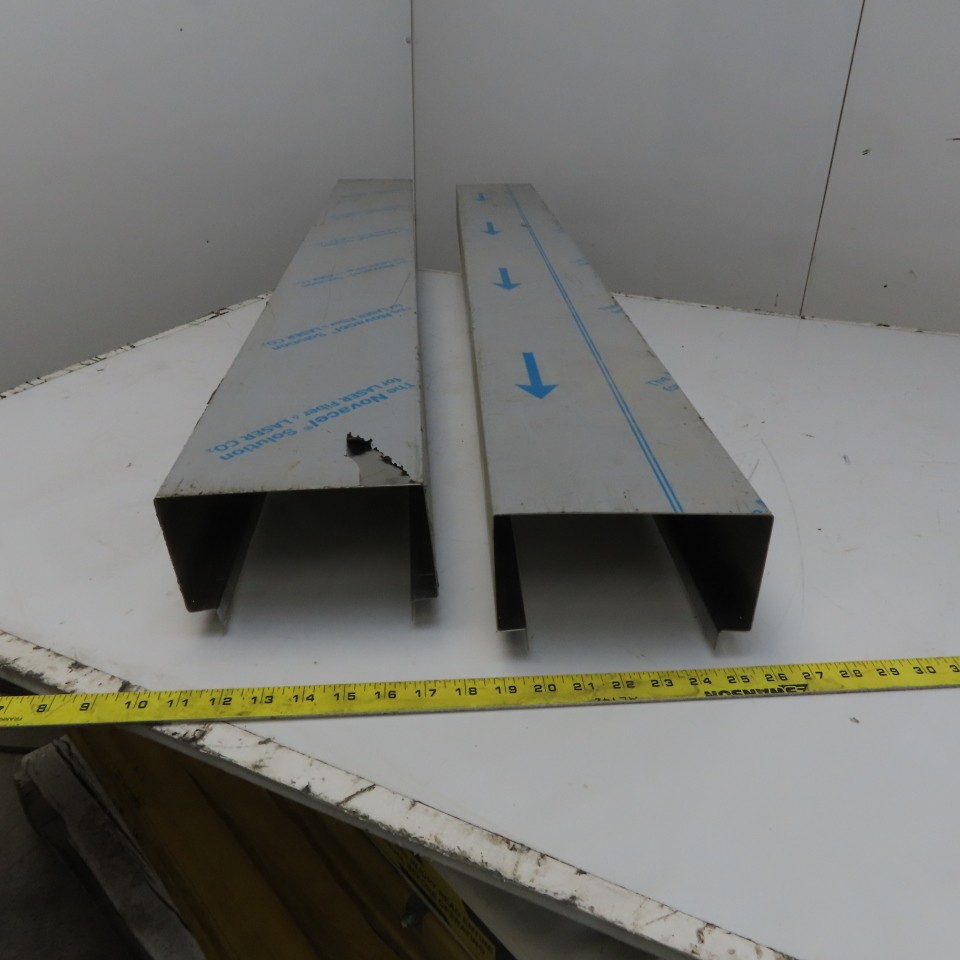 Brushed Stainless Steel Way Cover Trim Profile 3-1/2″ x 6-3/4″ x 60″ Lot of 2