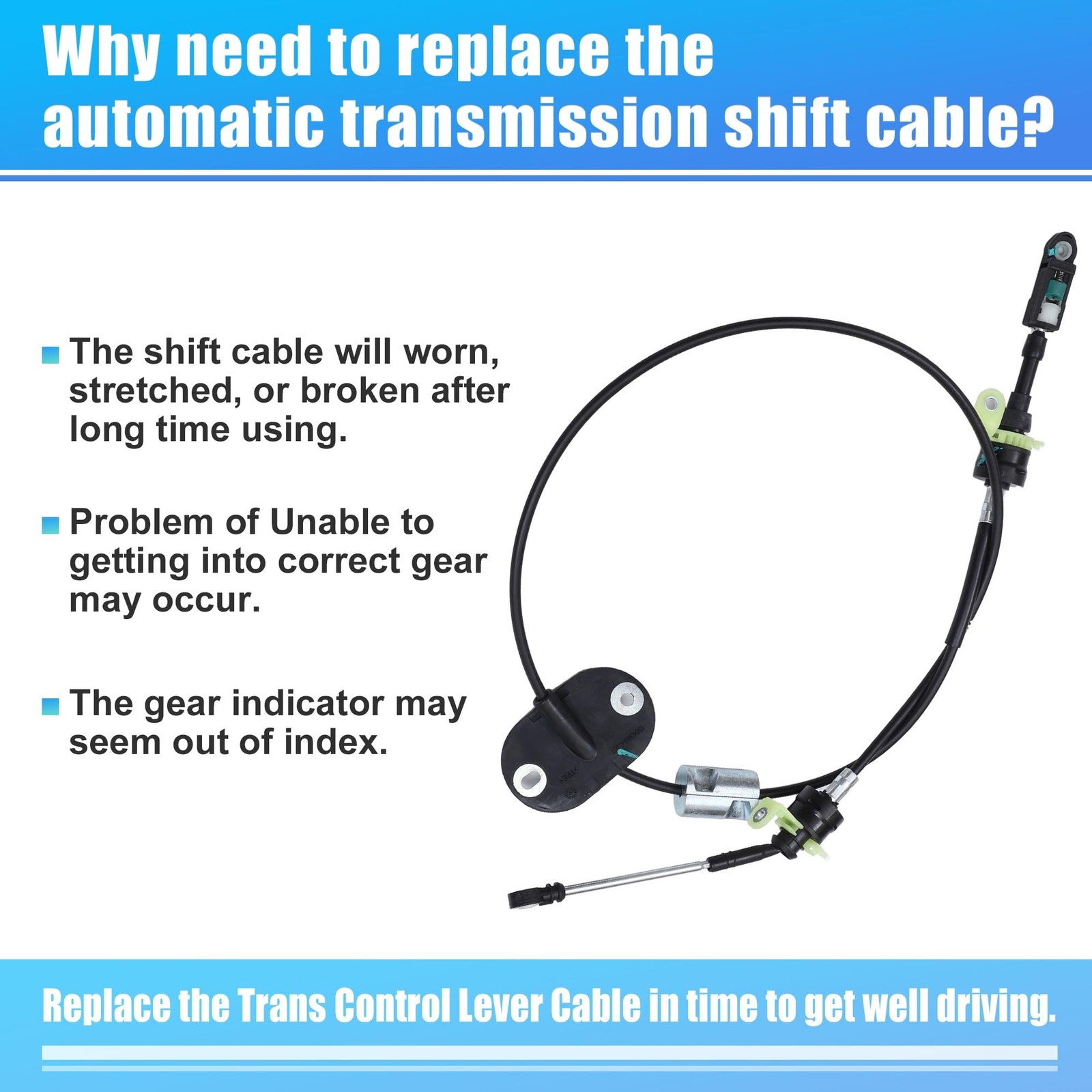uxcell No.CJ5Z7E395A Automatic Transmission Gear Shifter Cable for Ford Escap…