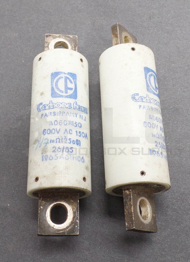 LOT OF 2 CARBONE FERRAZ A060R150 FUSE 600VAC 150A 1965A61H06