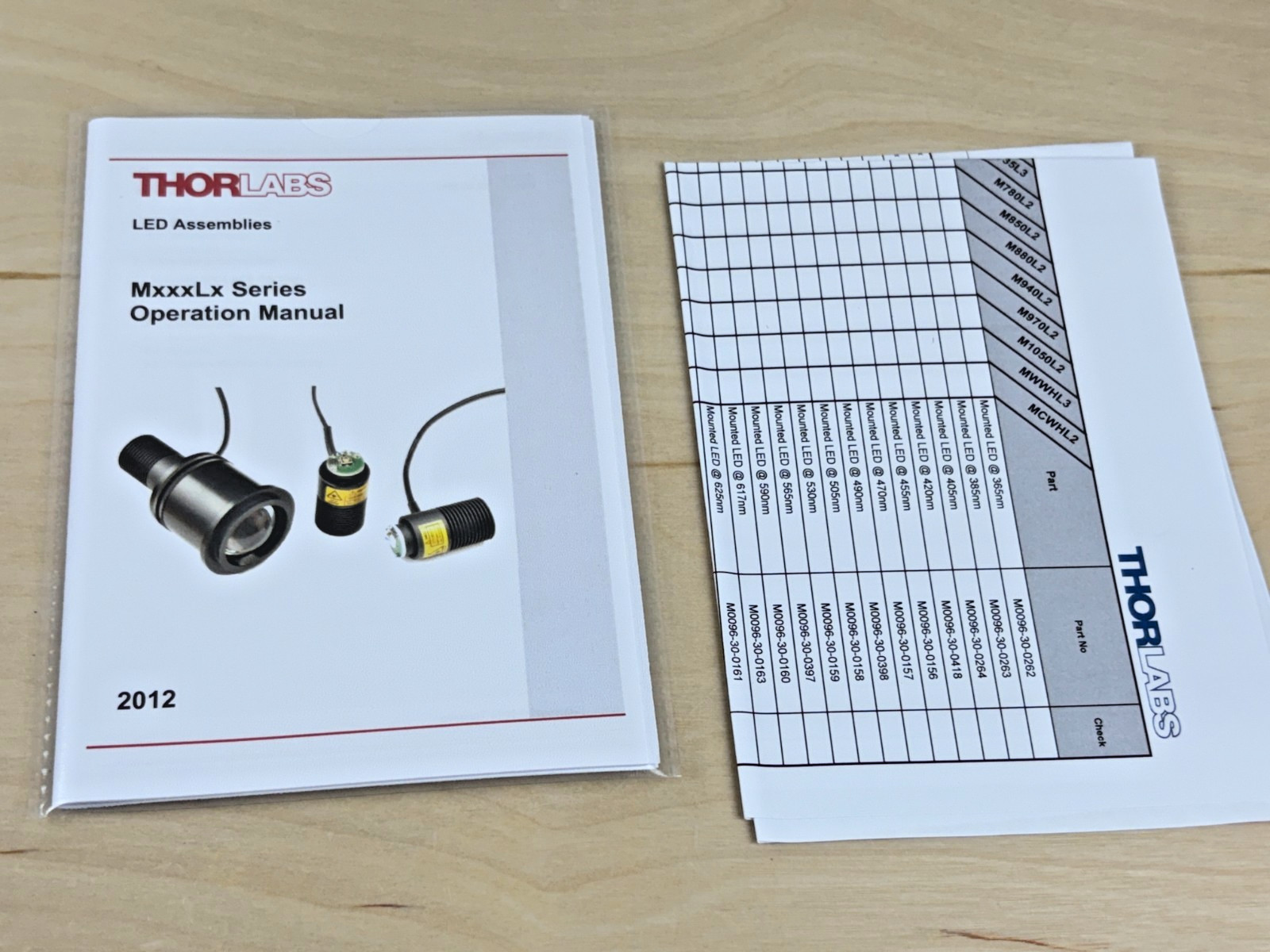 THORLABS M735L3 Mounted LED, R (735 nm) 1200 mA, 260 mW (Min)
