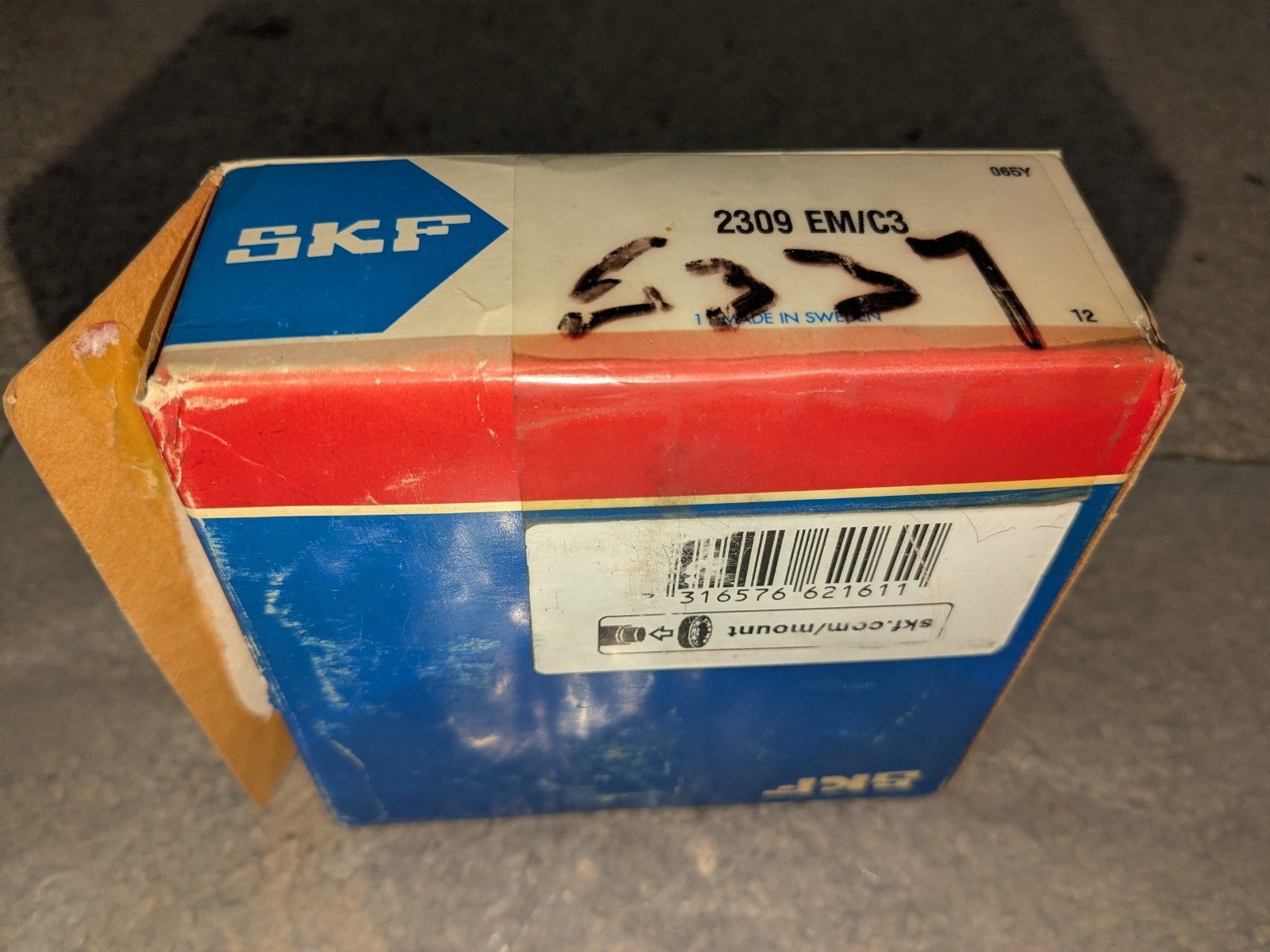 SKF 2309 EM/C3 Self-Aligning Ball Bearing 45mm Brass Cage FC8616 NOS