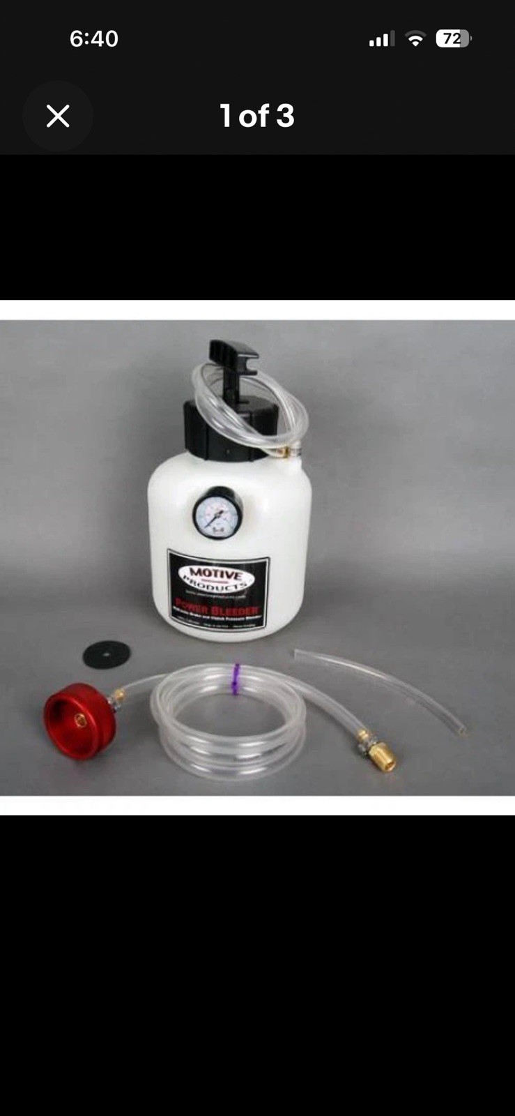 Motive Products 0109 Black Label uropean Power Bleeder 2-Quart Tank with Hose