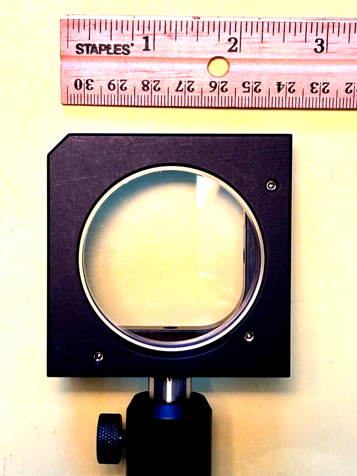 KrF Laser 2″ Dia. CaF2 70% partial reflector on Thorlabs 3″optic mount assembly