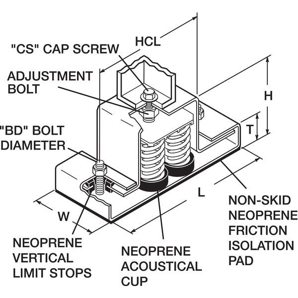 Mason Industries 5Xr65 Flr Mnt Seismic And Wind Vibration Isltr