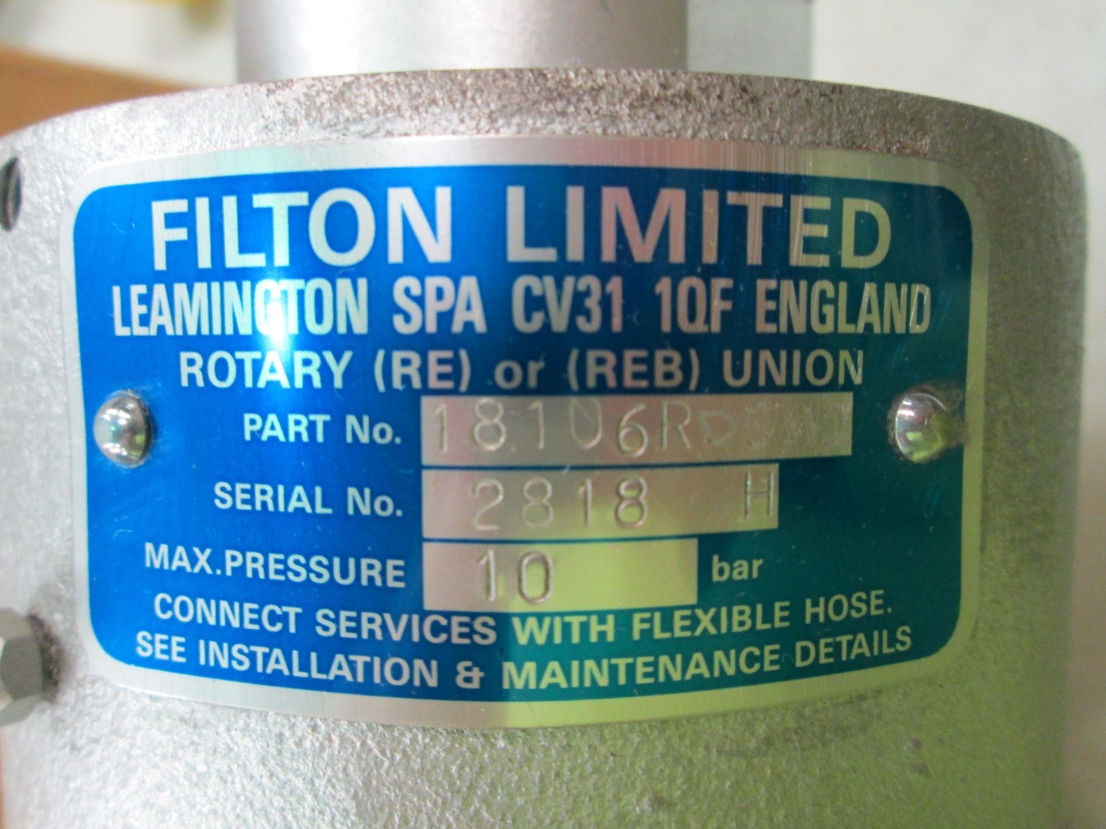Filton Limited Rotary Union P/N18106RDS112 2-300# 3/4″ Flange x 1-1/2″ MNPT(NIB)