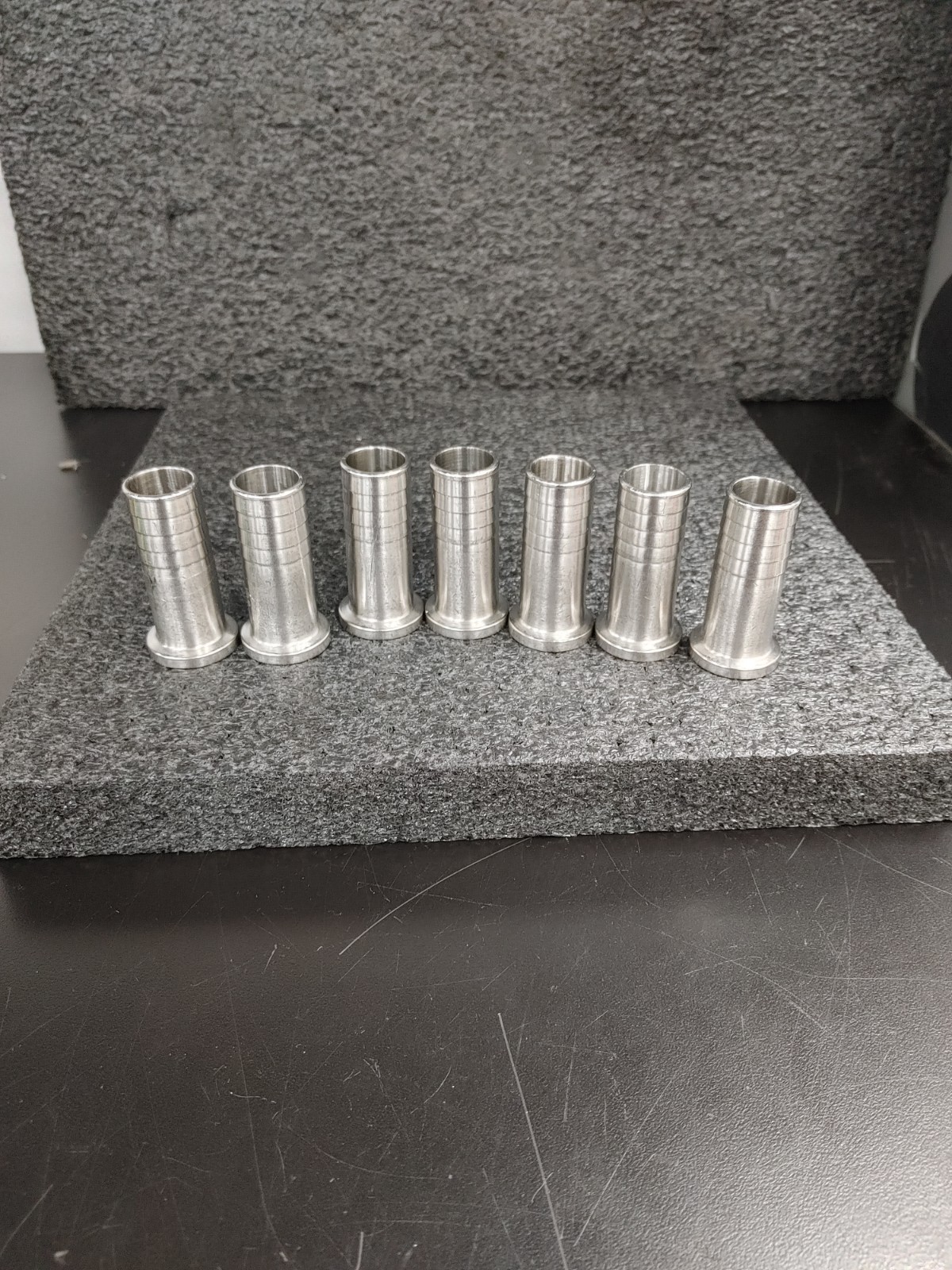 Lot of 7 Hose Barb Adapter Flange Vacuum Fittings