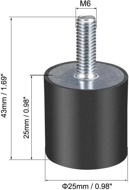 High-Performance 25x25mm M6 Rubber Vibration Isolators – 4 Pack Shock Absorbers