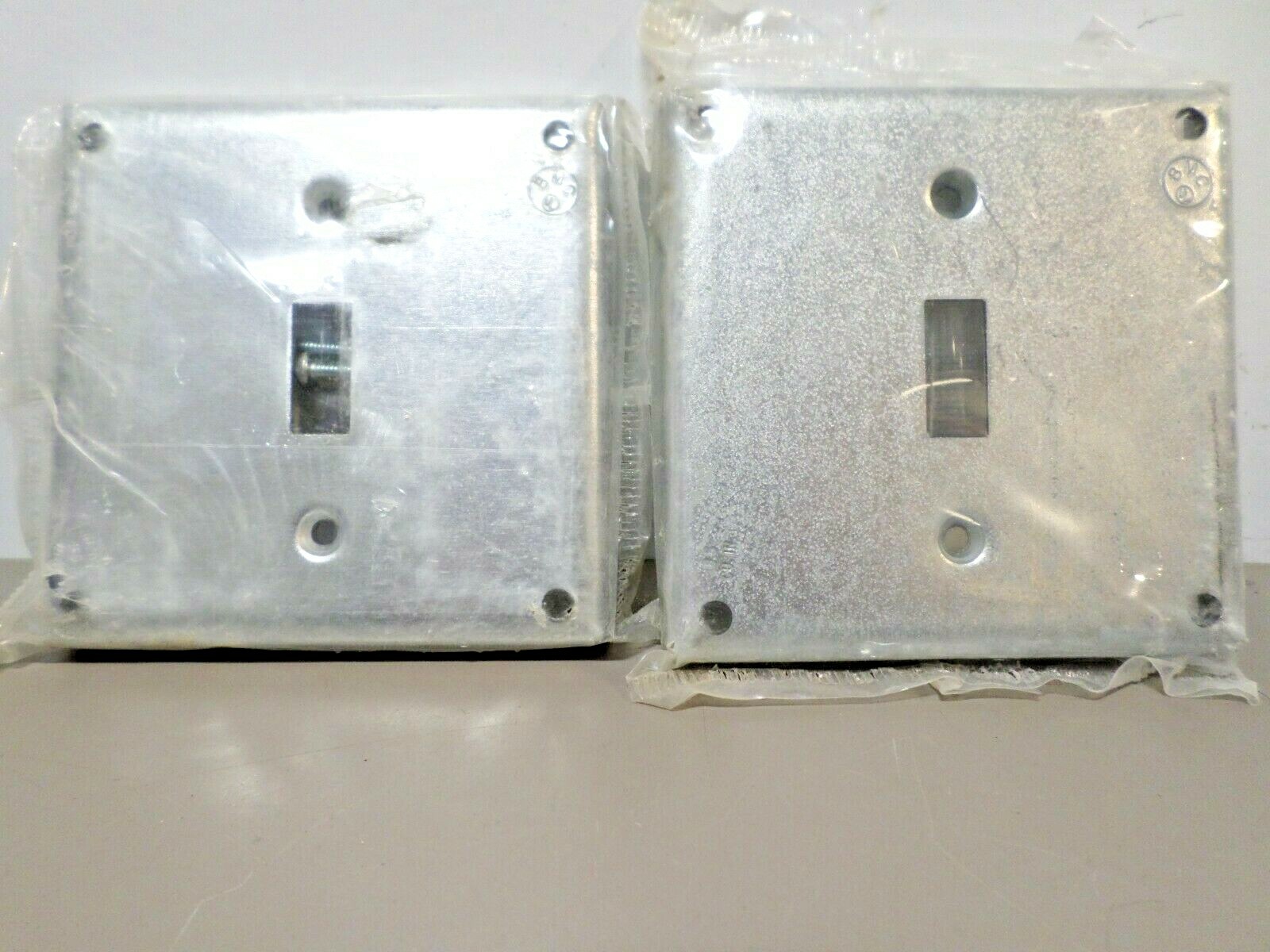 (2) 1/2″ Raised Square Box Surface Covers 4-inch Steel for 1-Toggle Light Switch