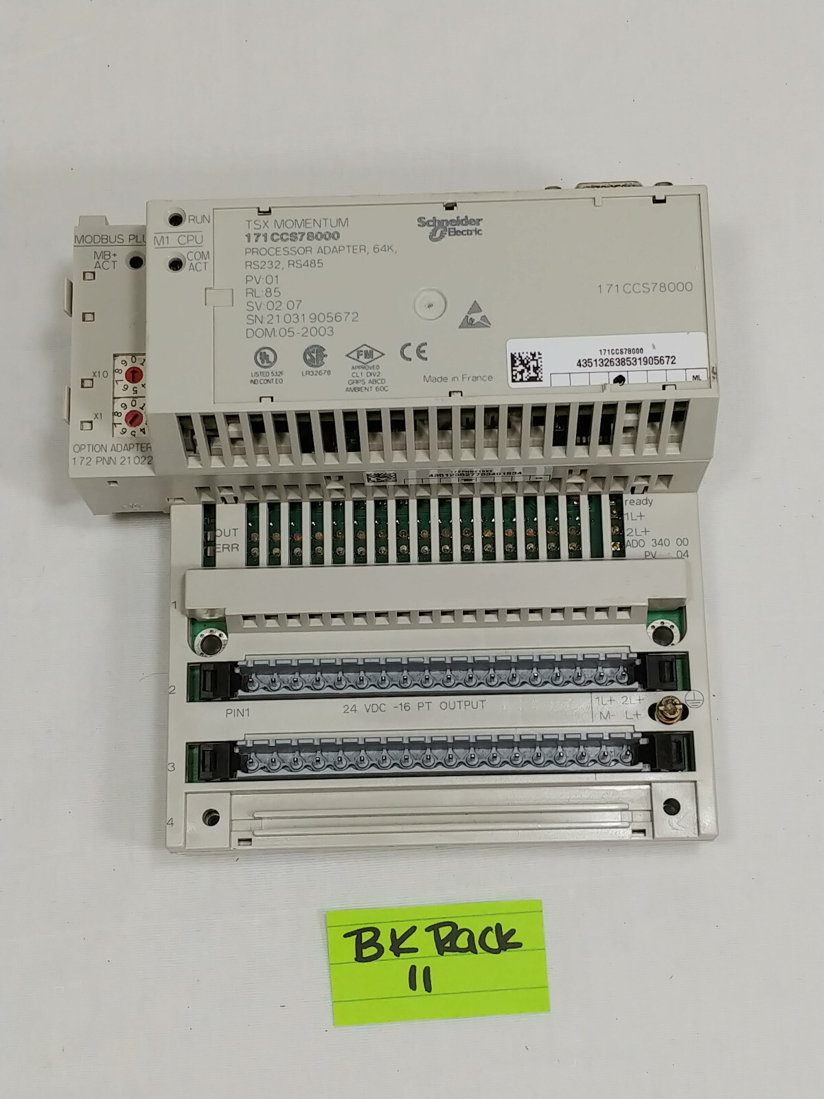Schneider Electric 171CCS78000 PLC Proccessor Adapter w/ 170ADO34000 I/O Base