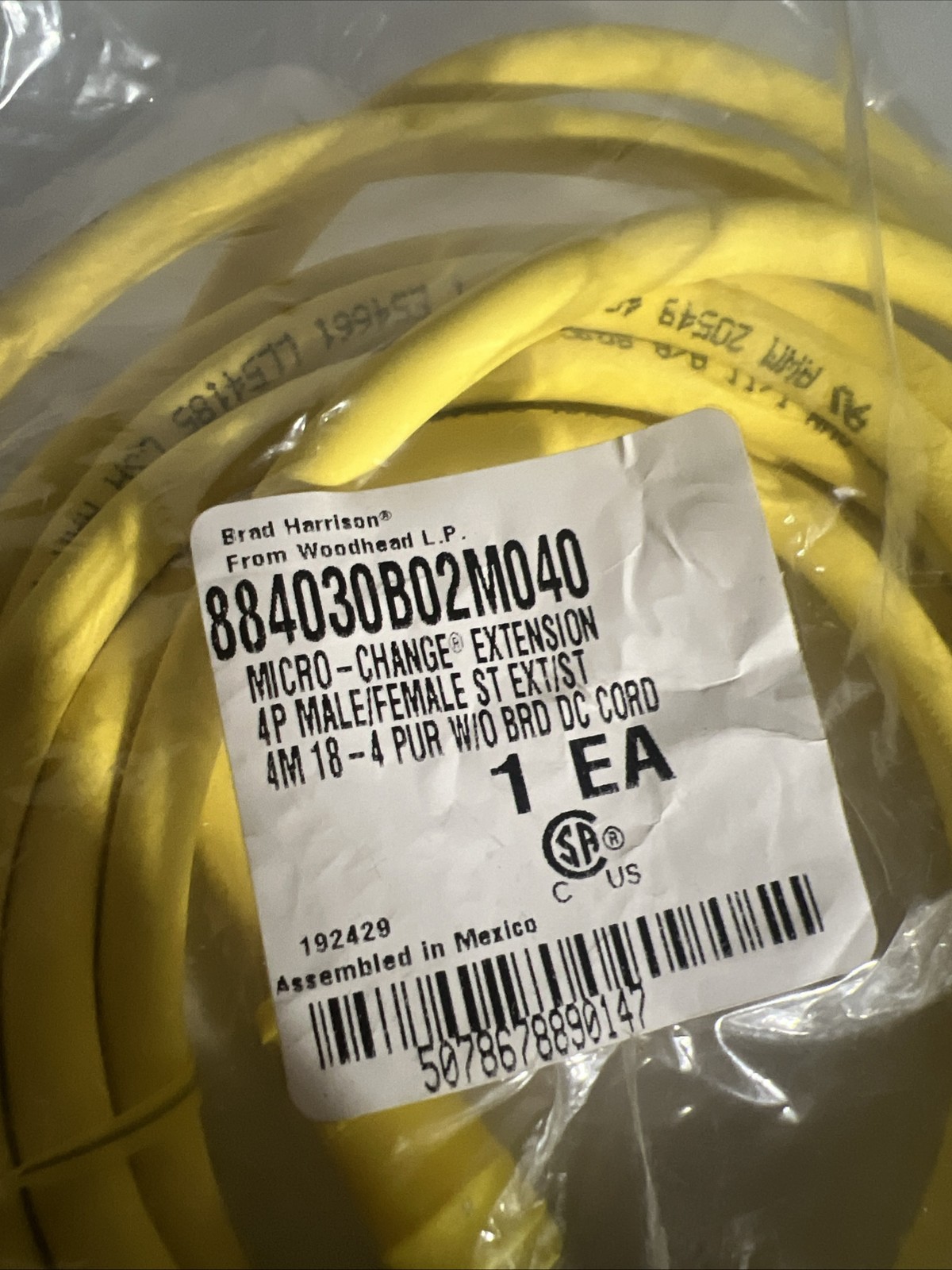 daniel woodhead brad harrison 884030B02M040 4-pin Male Female Connector Cable