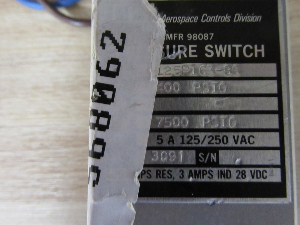 ITT Neo Dyn 125PIC3-86 Pressure Switch 125P1C3-86