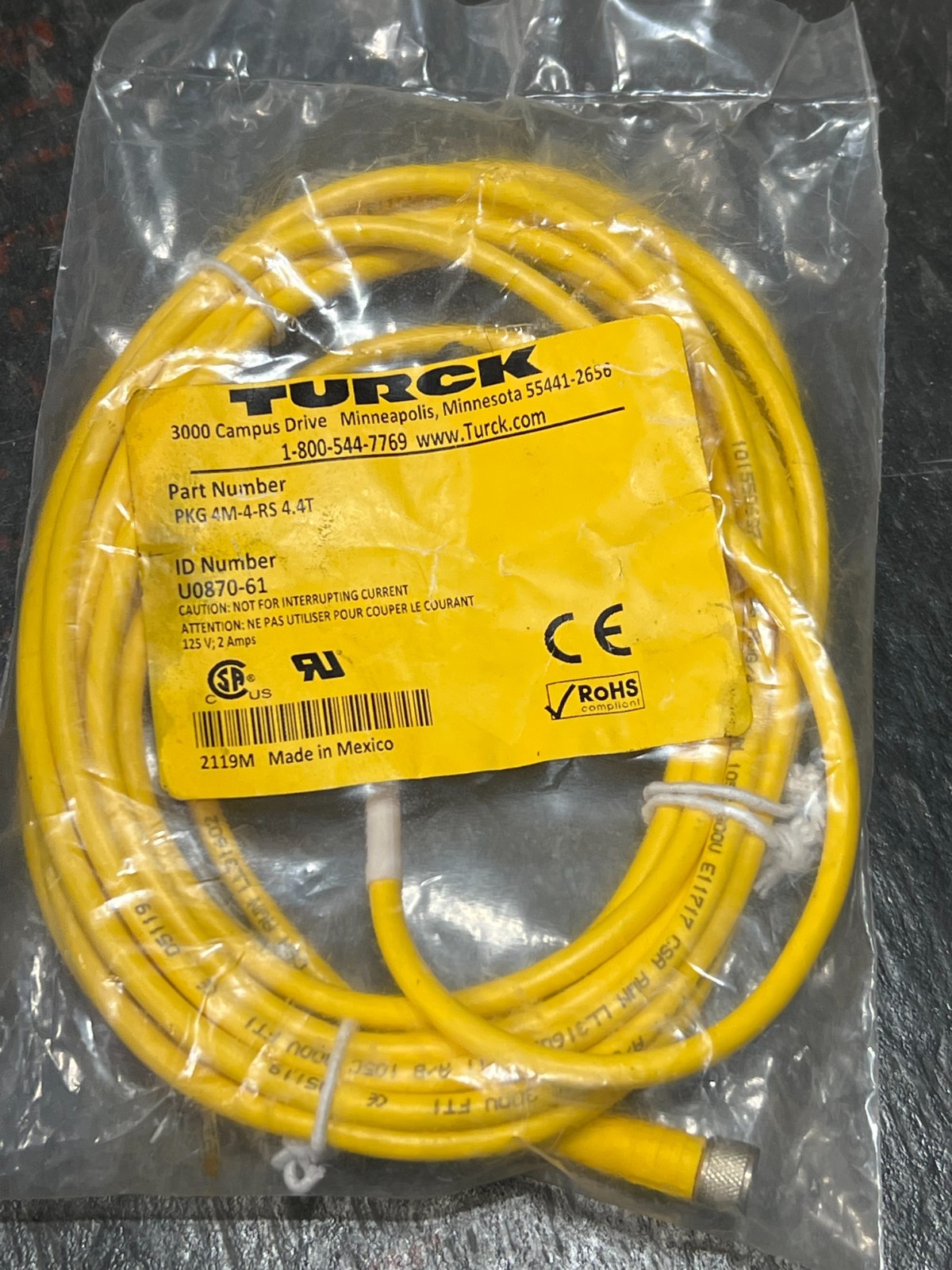 turck pkg4m-4-rs4.4t nos poor packaging u0870-61