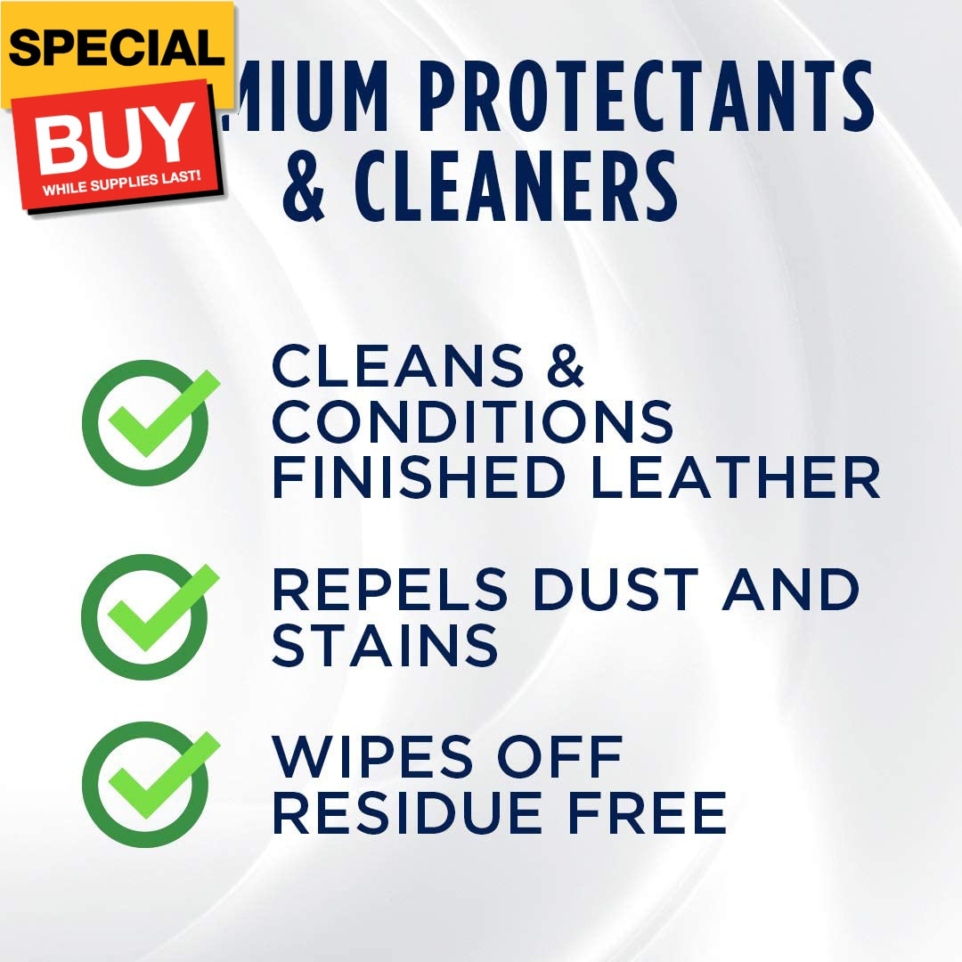Leather 3-In-1 Complete Care – Cleans, Conditions, & Protects – Helps Prevent Fa