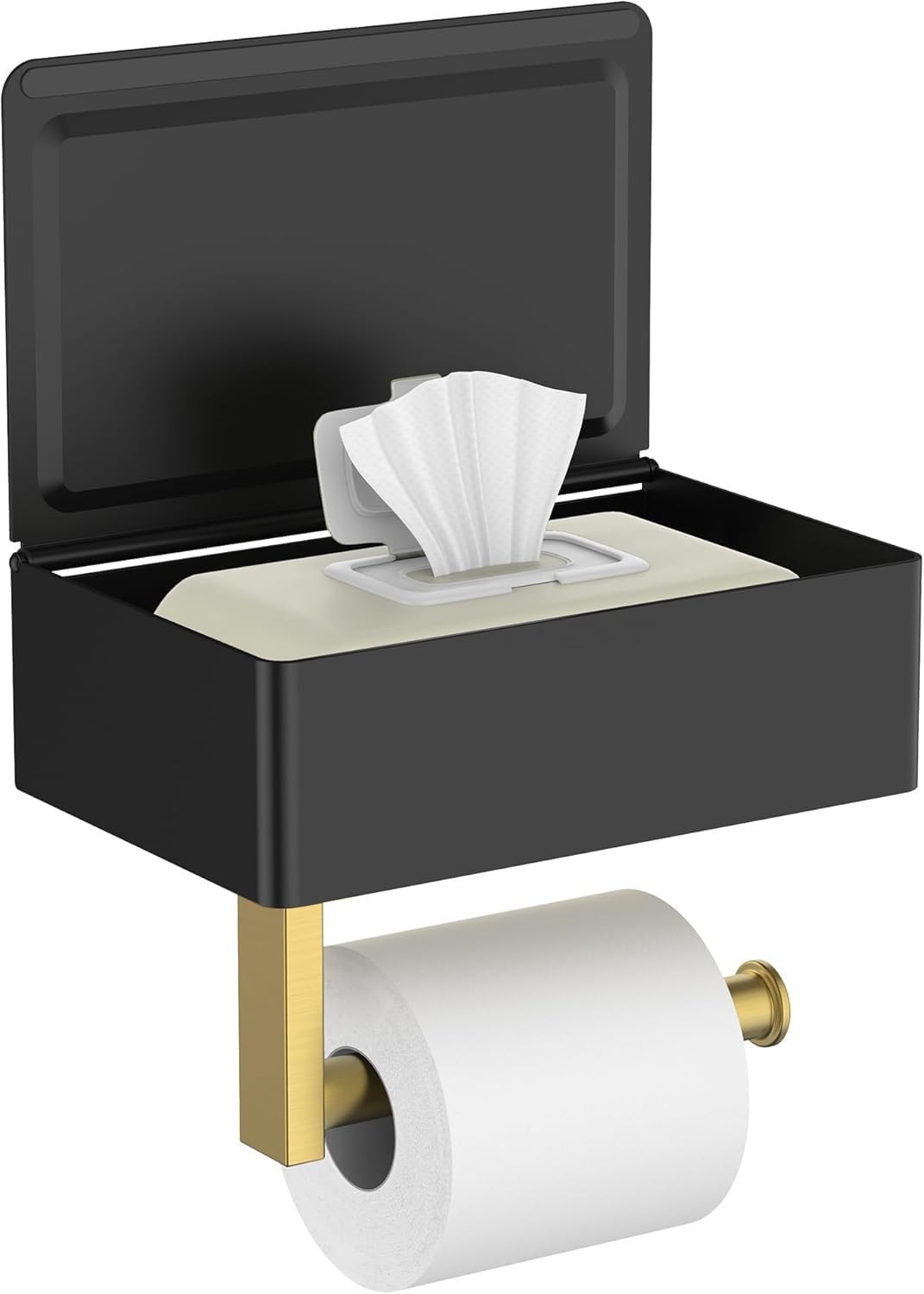 FORIOUS Toilet Paper Holder with Shelf, SUS304 Stainless Steel Wall Mount Toi…