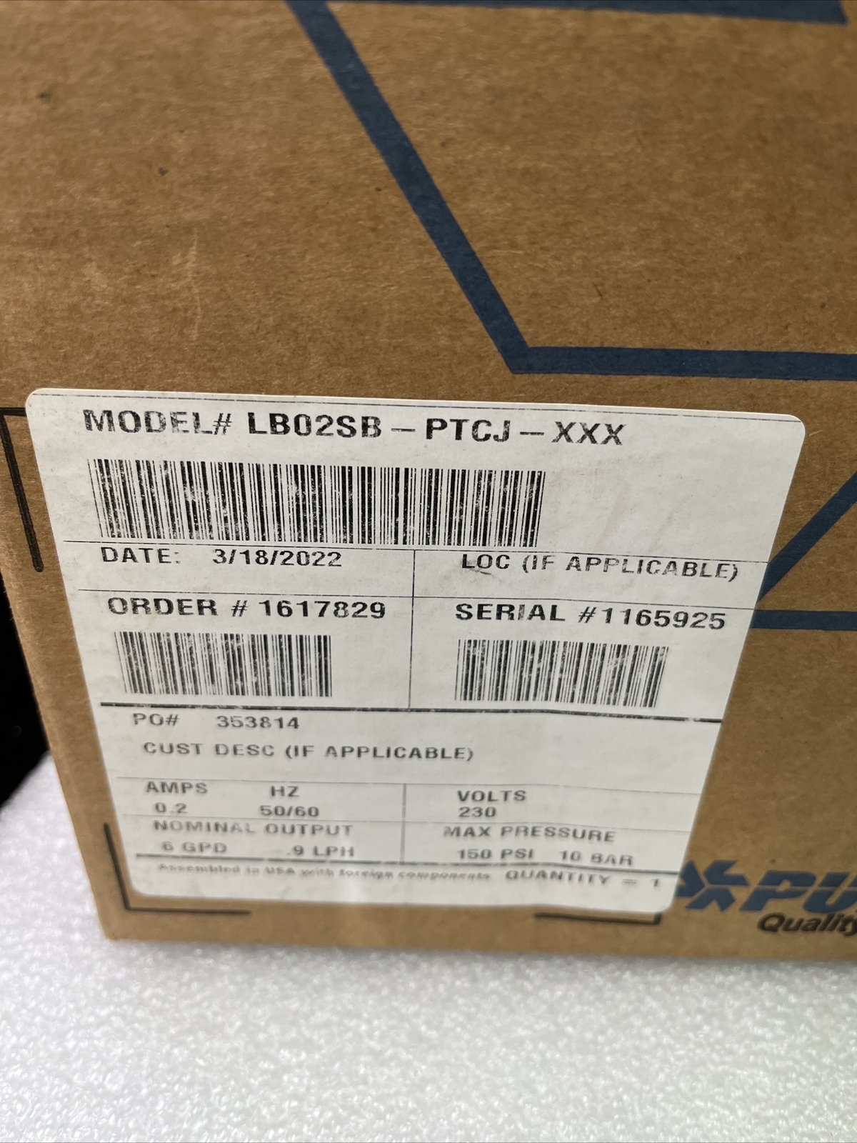 Pulsafeeder Pulsatron LB02SA-PTCJ-XXX Metering pump (UP TO 7)