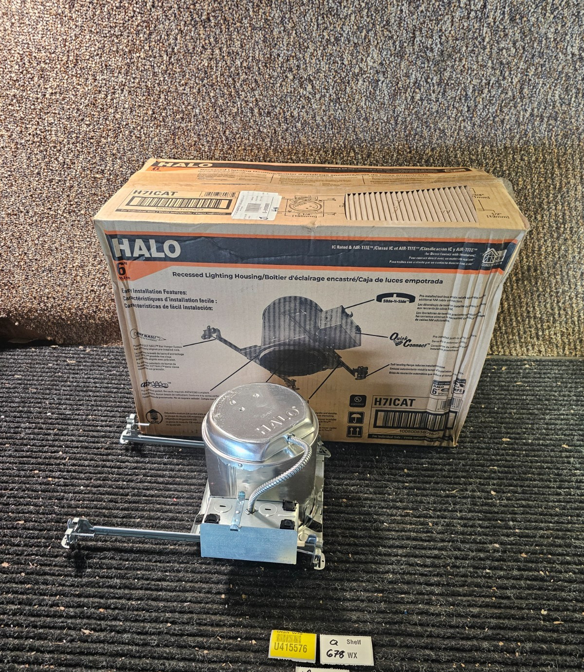 (QTY 4) Halo H71CAT 6-inch Aluminum New Construction Recessed Lighting Housing