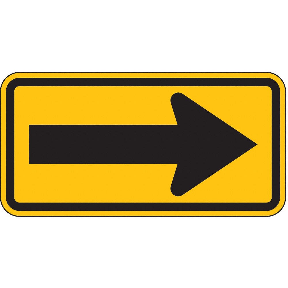 LYLE W1-6-24DA Arrow Traffic Sign,12″ x 24″ 6DVD8