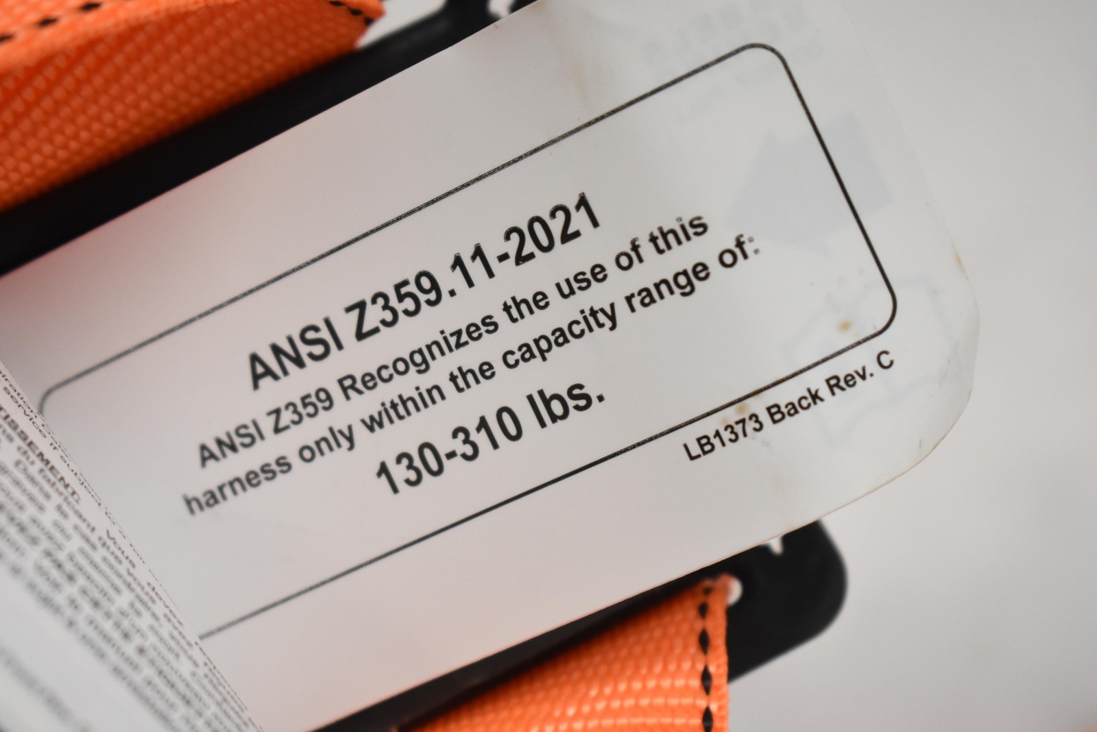 Honeywell Miller Titan II T4507/UAK Full Body Harness Fall Protection Orange