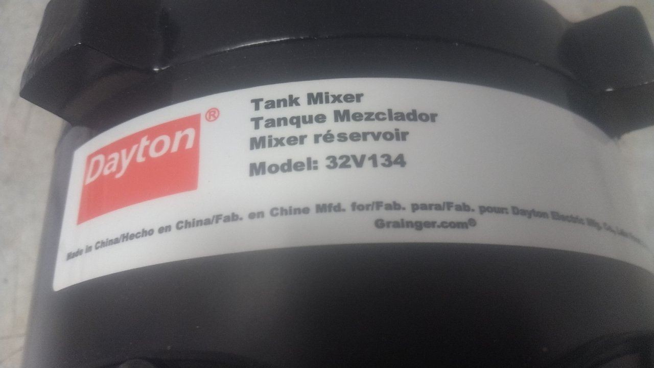 Dayton 32V134 1/2 HP 1750 Max RPM 115/230VAC 32 In Shaft L Open Drum Mixer