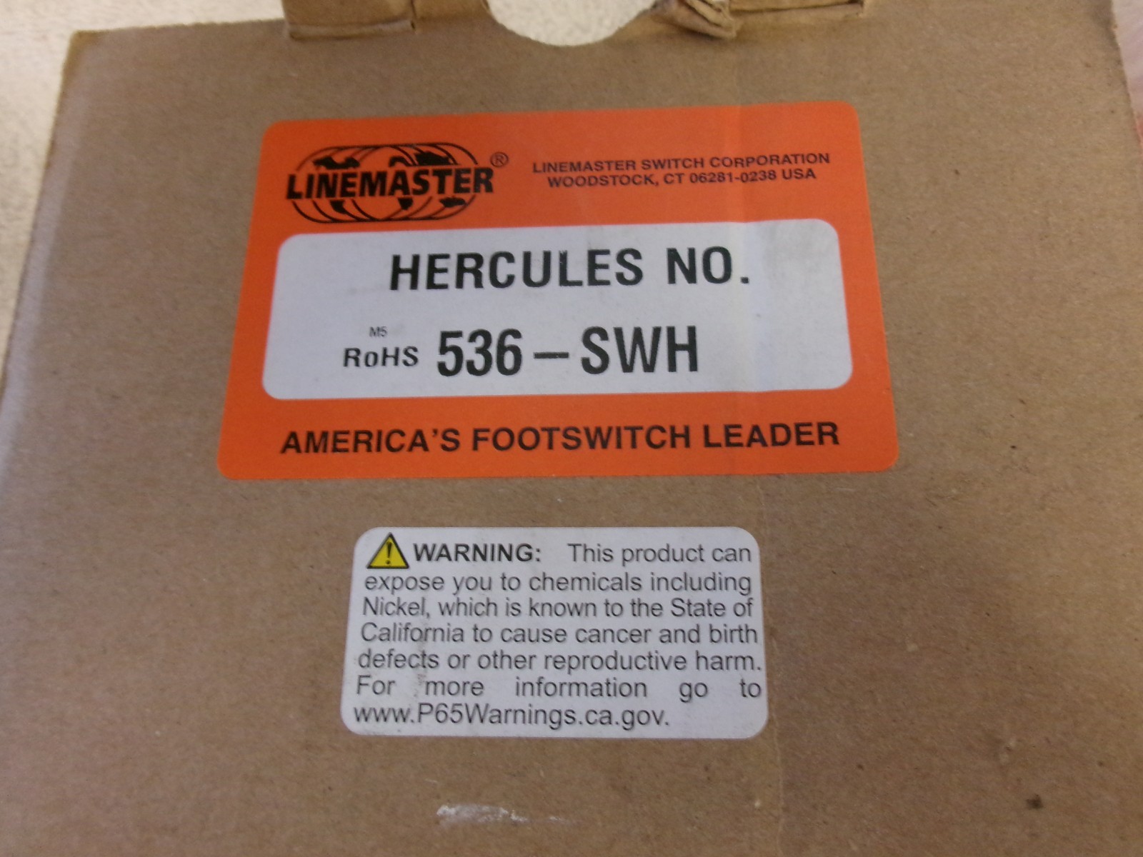 NIB Linemaster Switch Corp Hercules Foot Switch 536-SWH