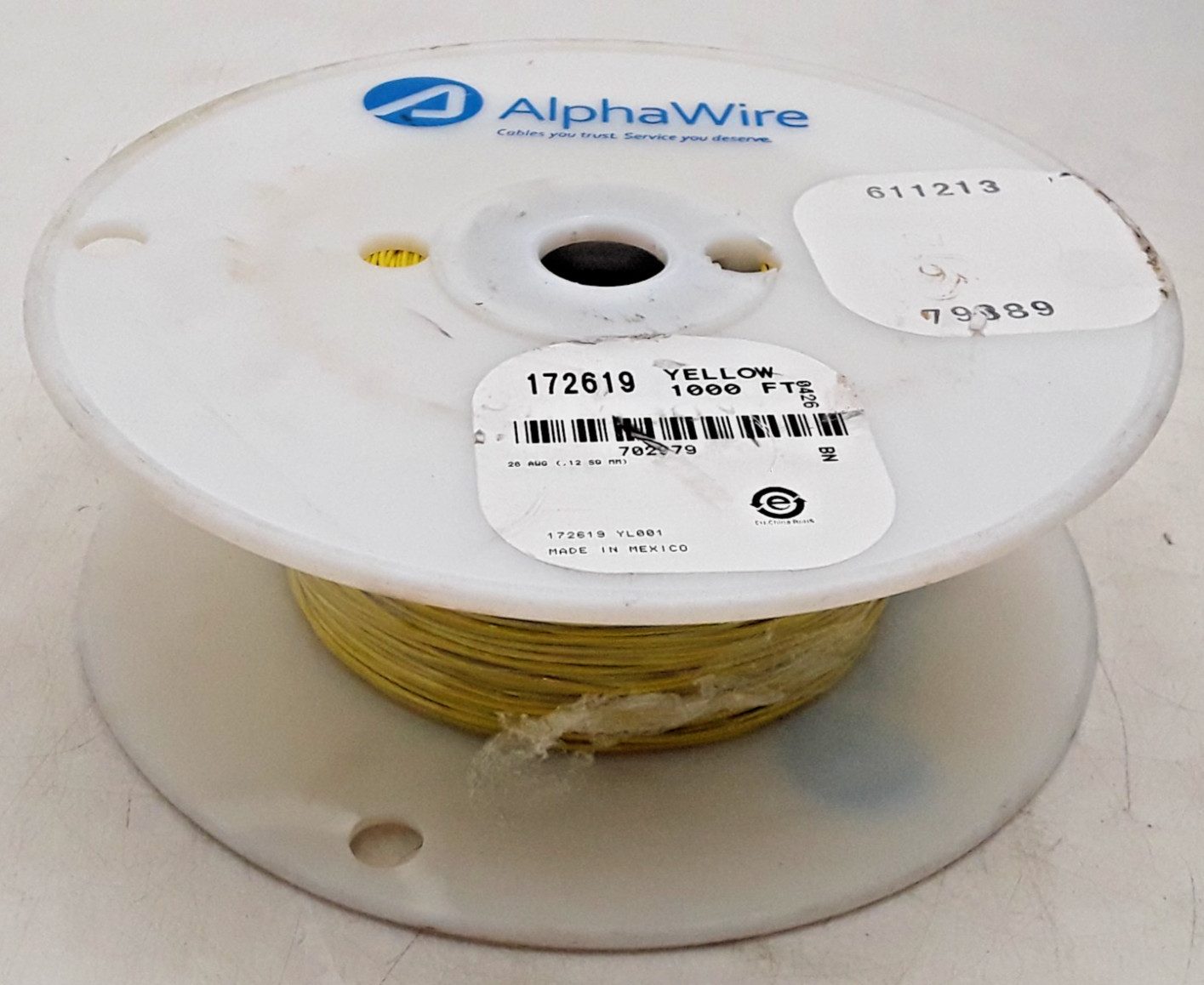 AlphaWire | PN: 172619 | 1000Ft Of Yellow 26 (19/38) AWG TC | -55 to 105°C