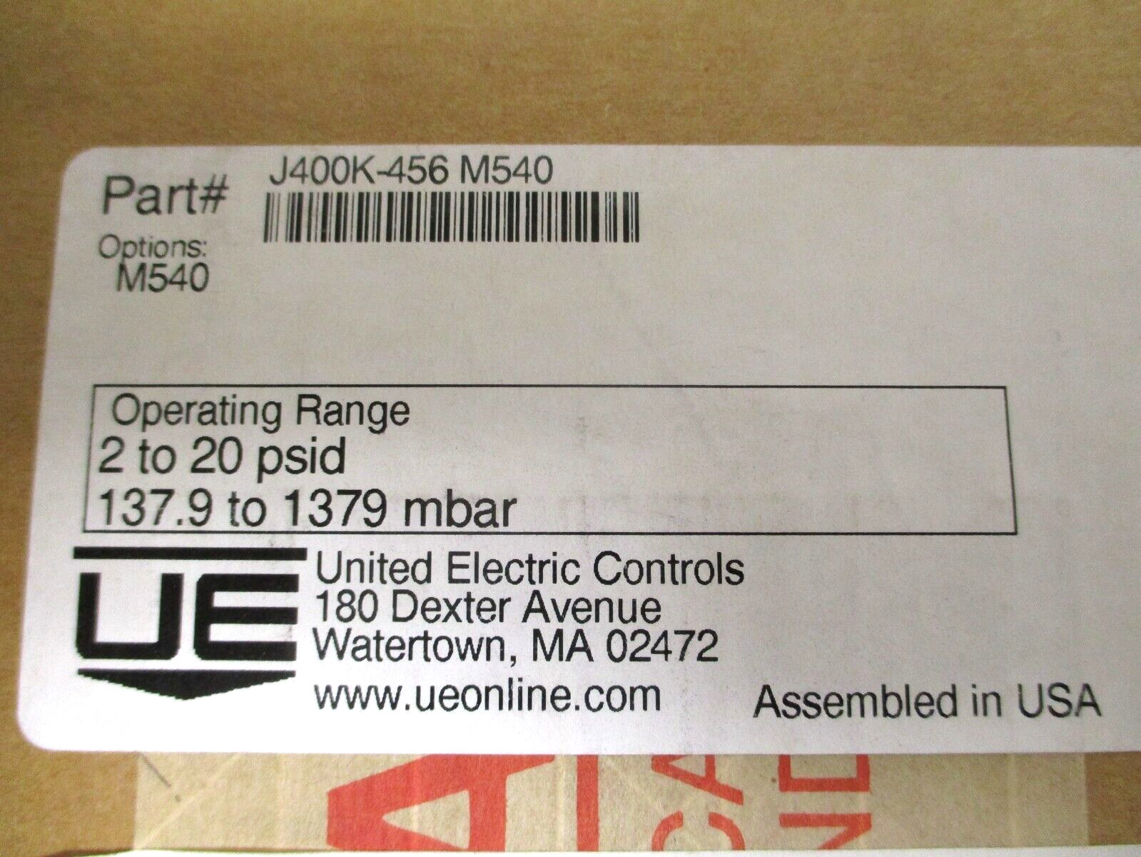 UNITED ELECTRIC CONTROLS , J400K-456 , SWITCH-TRANSMITTER