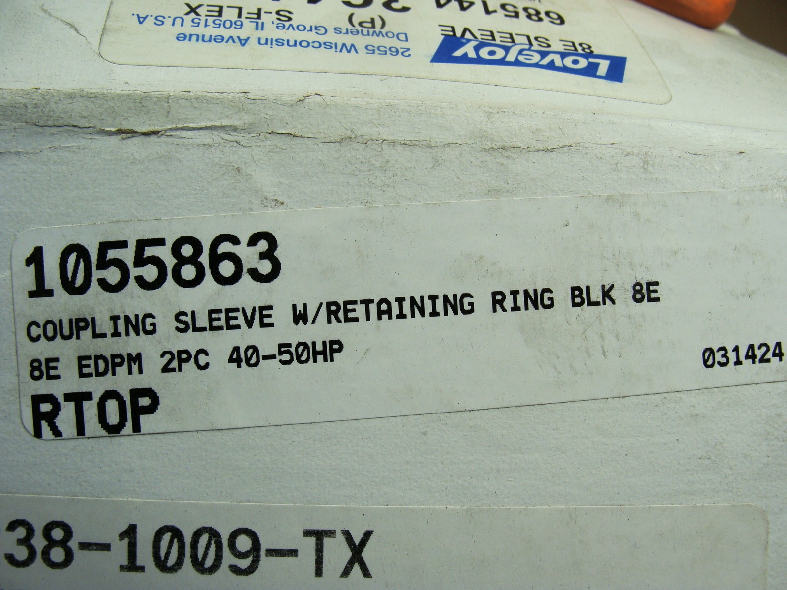 LOVEJOY TWO PIECE S-FLEX COUPLING 8E SLEEVE 685144 36419 W/RETAINING RING