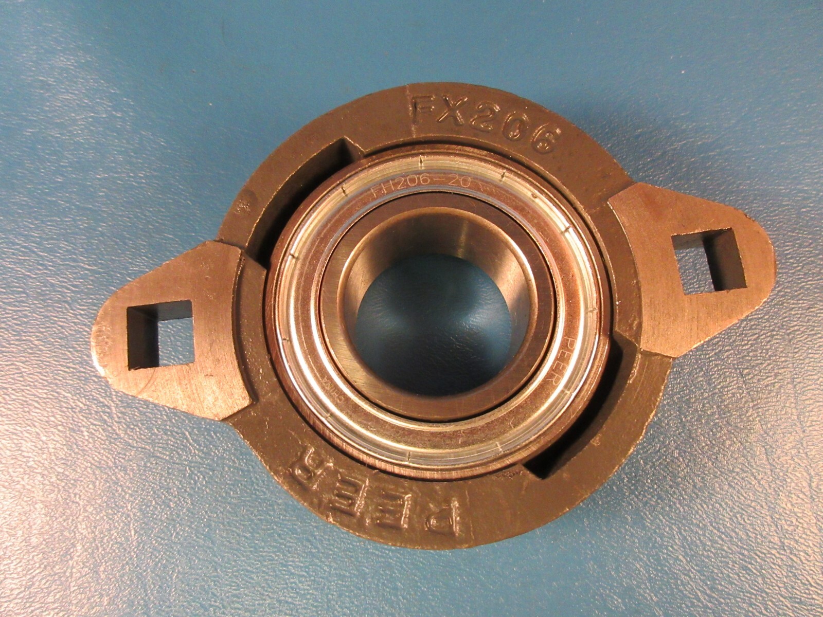 PEER FHFX206-20G, 2 Bolt Flange Unit, Eccentric Locking Collar, Single Lip Seals