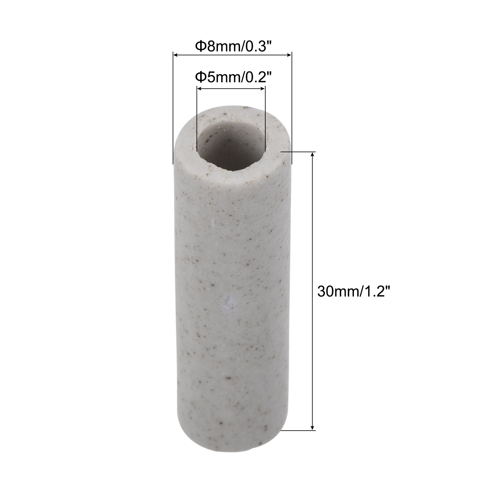 30Pcs Ceramic Tube Insulated Wire Bundle Protection 0.2×0.3×1.2″