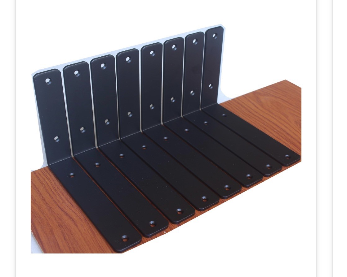 8 Pack – L 10″ X H 6″ X W1.5, 5Mm Thick Black L Shelf Bracket, Iron Shelf Bracke