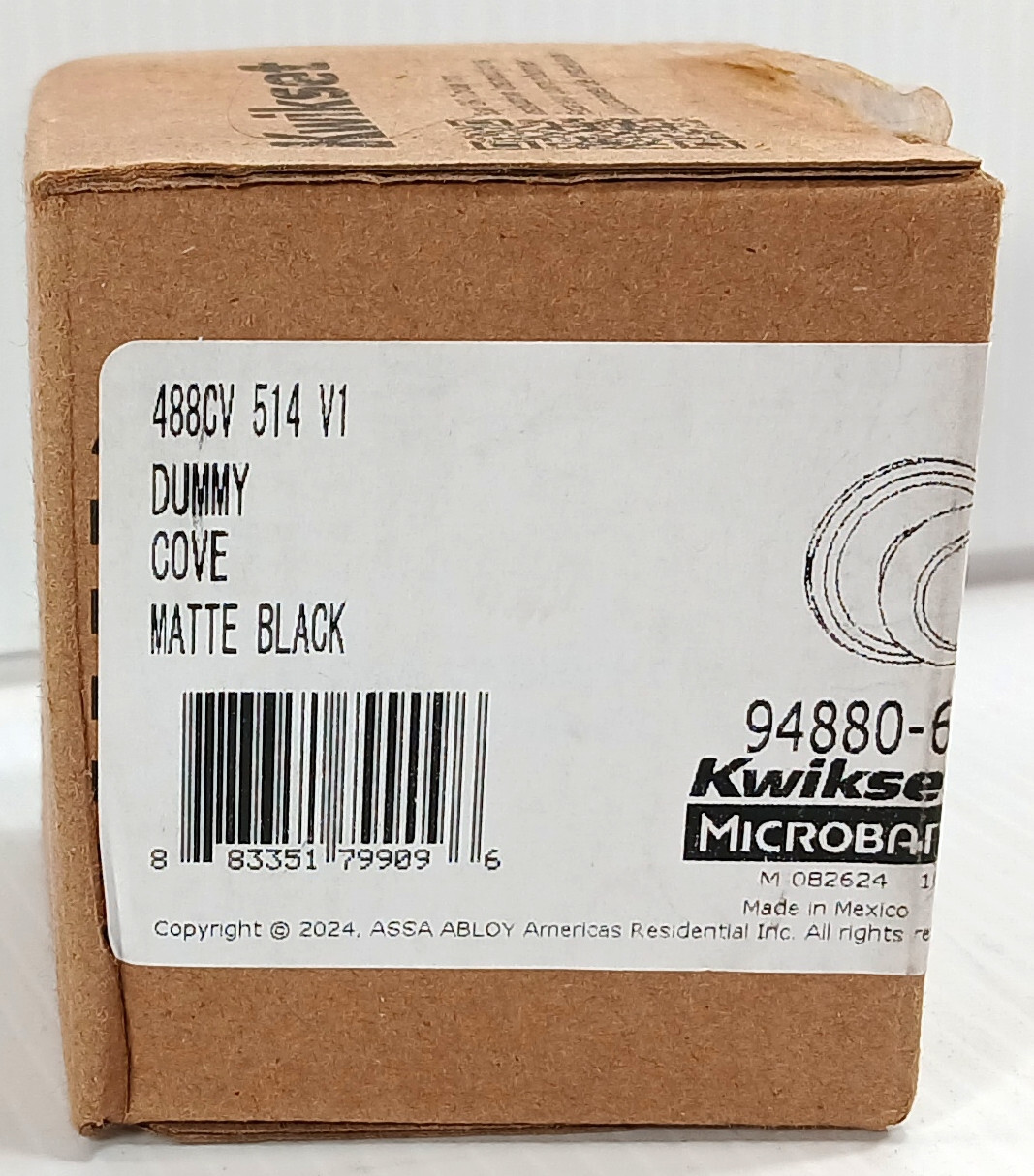 1 NEW KWIKSET 94880-615 MATTE BLACK COVE DUMMY DOORKNOB NIB ***MAKE OFFER***