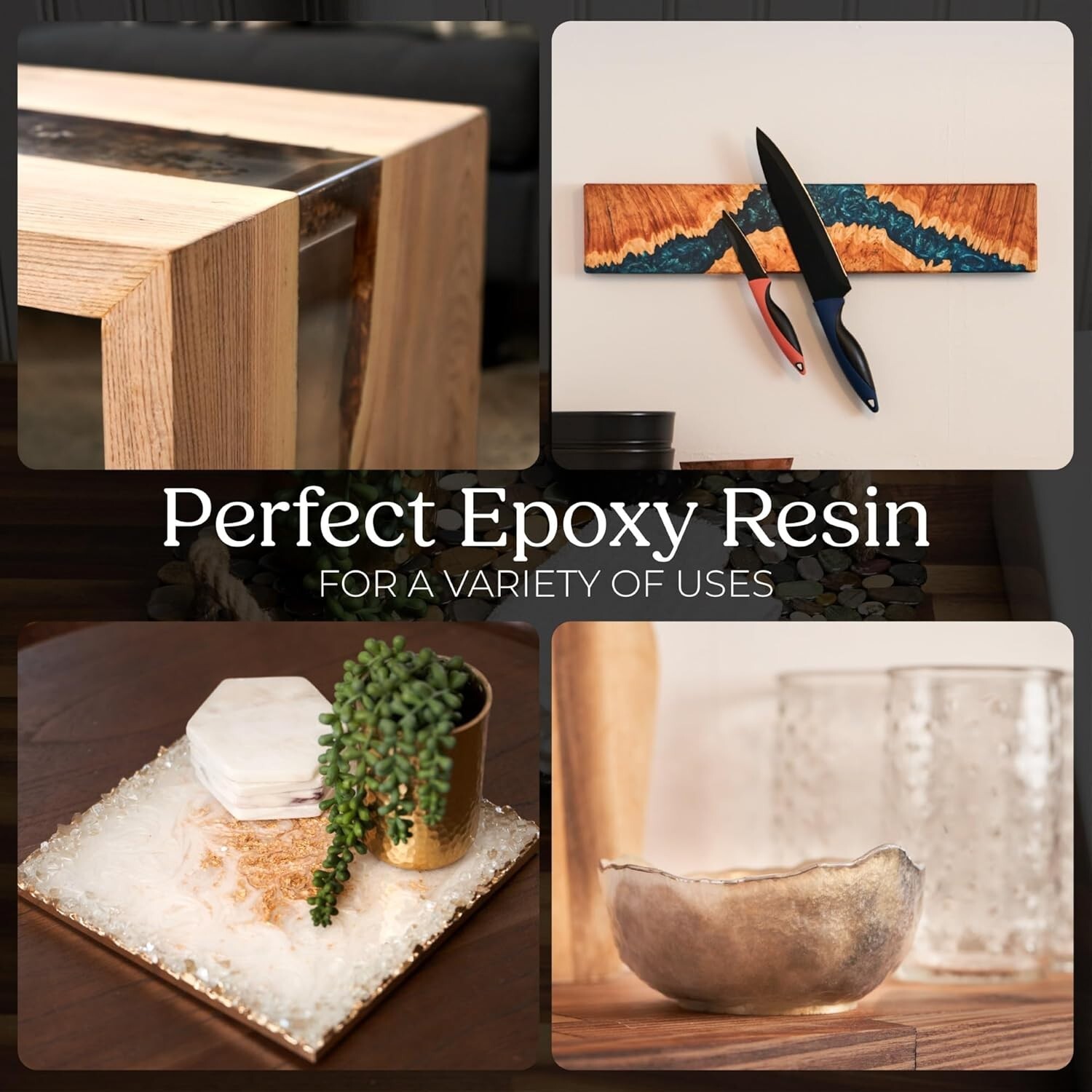 Promise Epoxy – 2 Gallon Kit of Clear Table Top Epoxy Resin That Self Levels