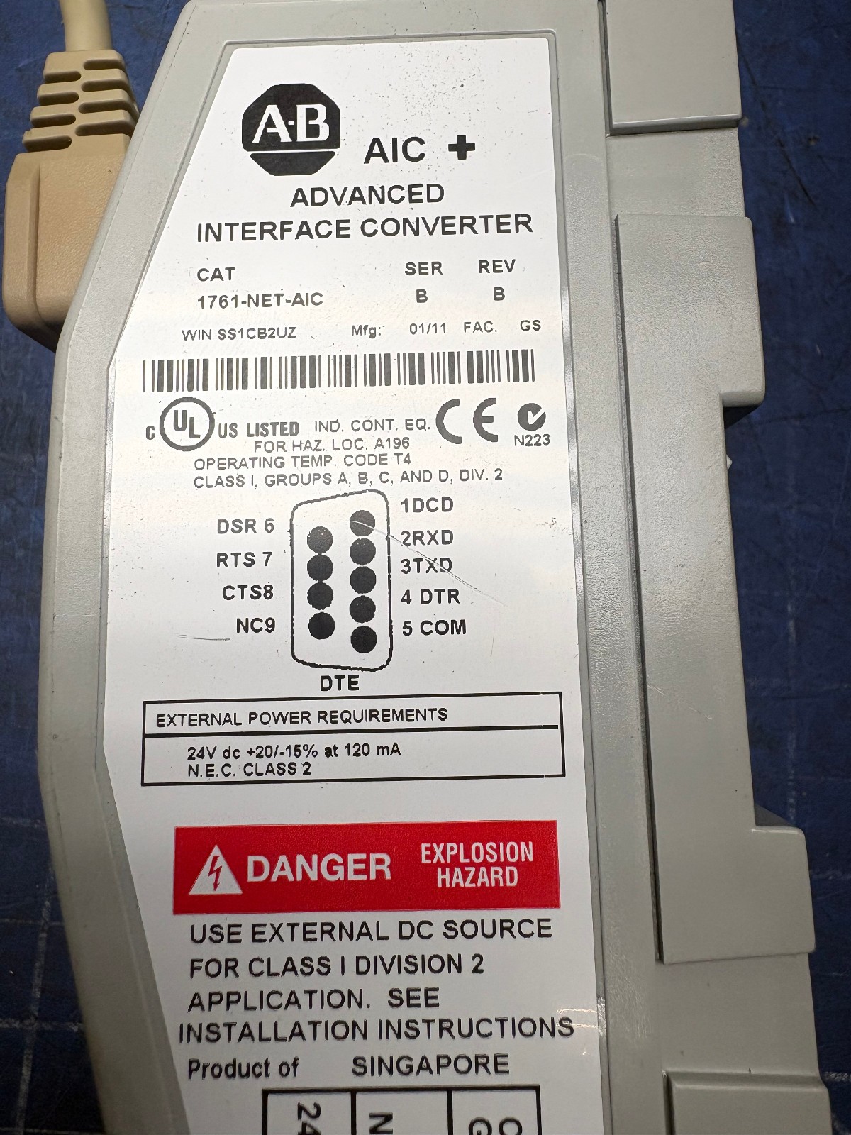 ALLEN BRADLEY 1761-NET-AIC SER B ADVANCED INTERFACE CONVERTER *SEE PICTURES*