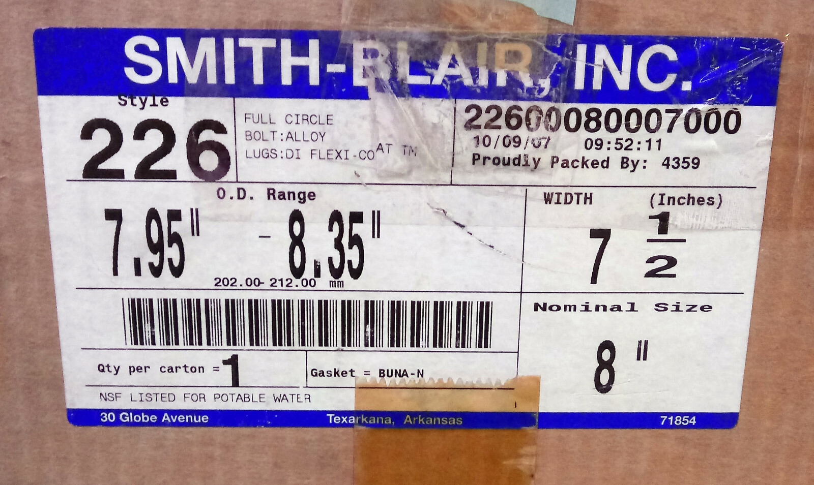 1 NEW SMITH-BLAIR #226 REPAIR CLAMP NIB ***MAKE OFFER***