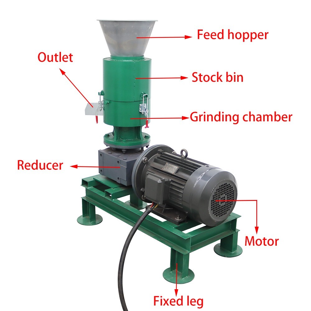 Electric Sawdust Pellet Mill Machine Wood/ Straw Pelletizer Granulator 220V