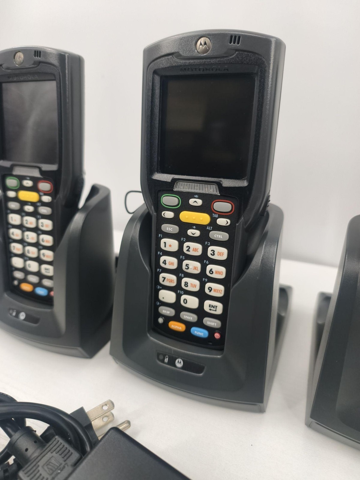 Lot Of 4 Motorola MC3090 Handheld Barcode Scanners W/ Cradles PSU Symbol