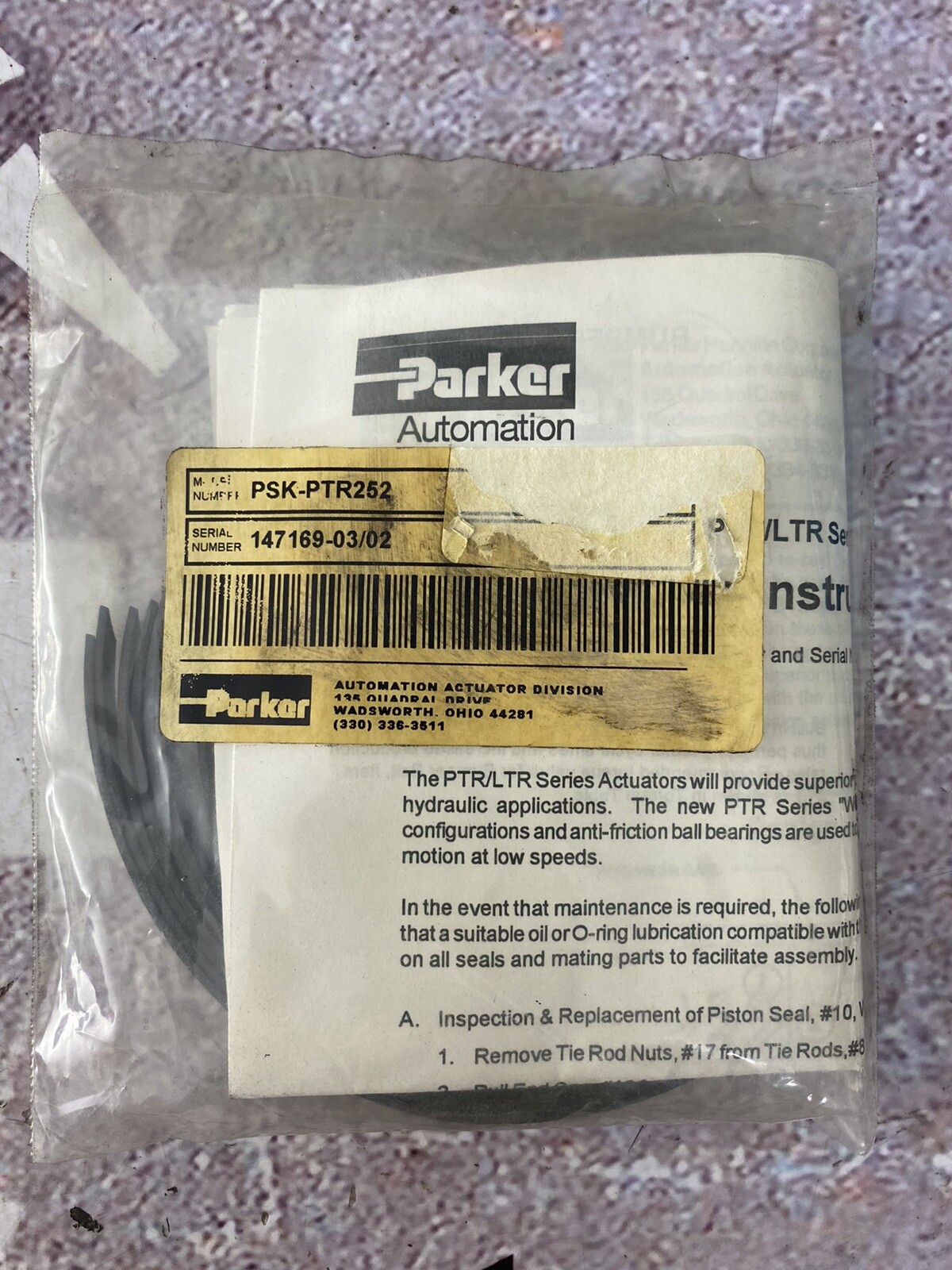 Parker PSK-PTR252 Seal Kit