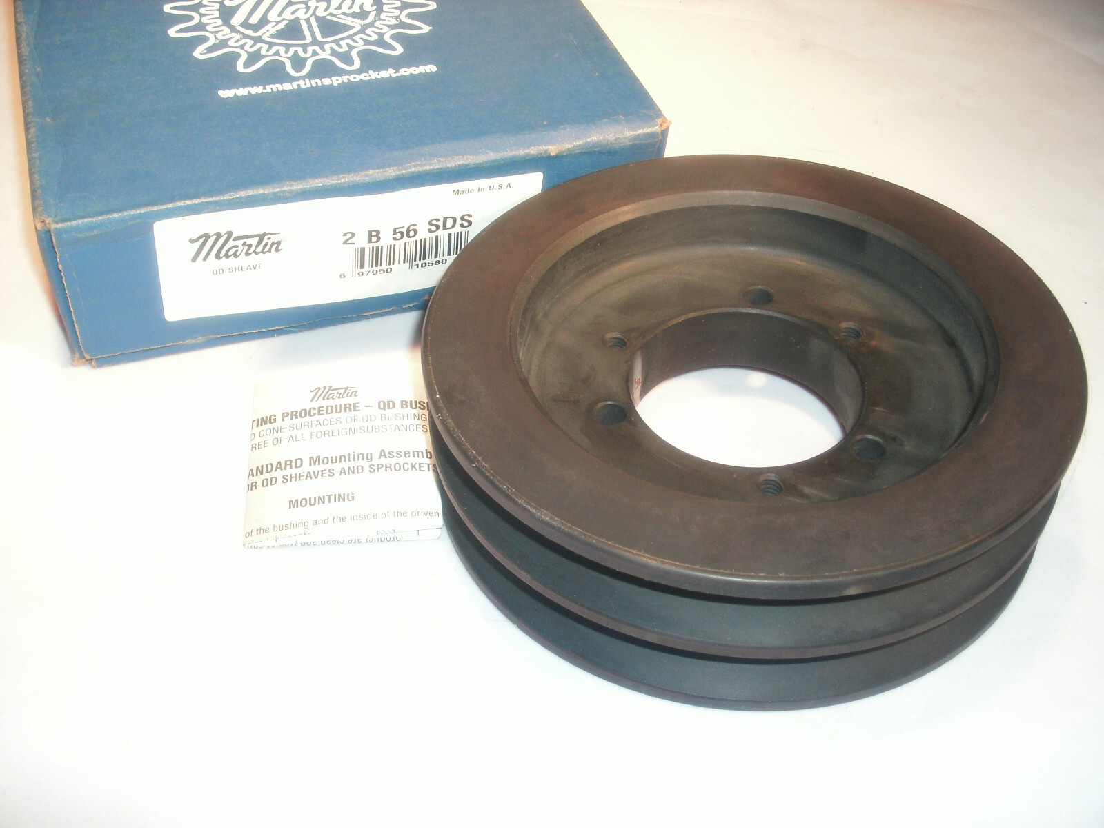 MARTIN 2B56SDS TWO GROOVE CONVENTIONAL QD SHEAVE PULLEY 5.95″ OD