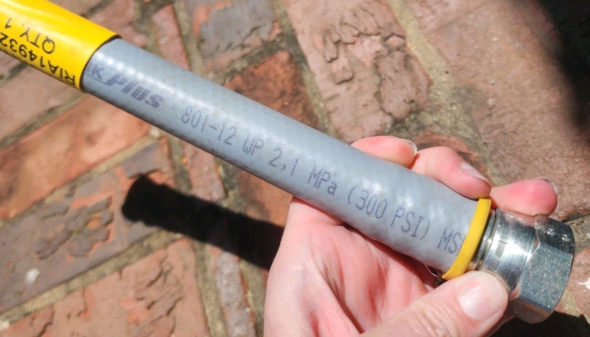 PARKER PUSH-LOK Plus 3/4″ 801-12-WP 2, 1 MP Welding / Gas HOSE 14″ W/ FIT 300PSI