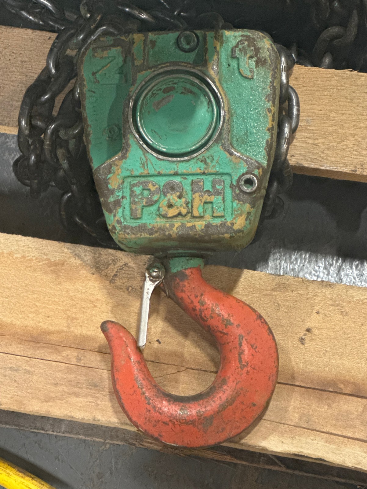 P&H ZIP III 2 TON ELECTRIC CHAIN HOIST 230/480V 3PH W/TROLLEY